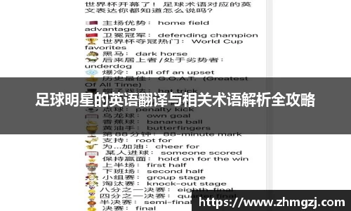足球明星的英语翻译与相关术语解析全攻略